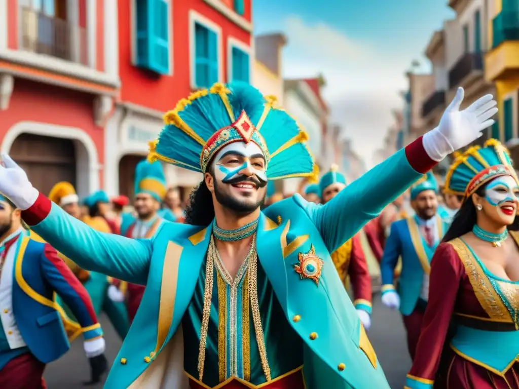 Fotografiar la alegría del Carnaval Uruguayo con deslumbrante colorido y festividad