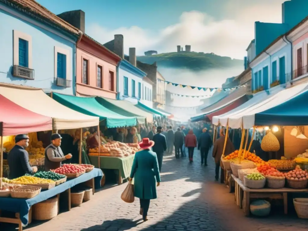 Animado mercado callejero en Uruguay durante Carnaval, destaca la ruta gastronómica y artesanías locales