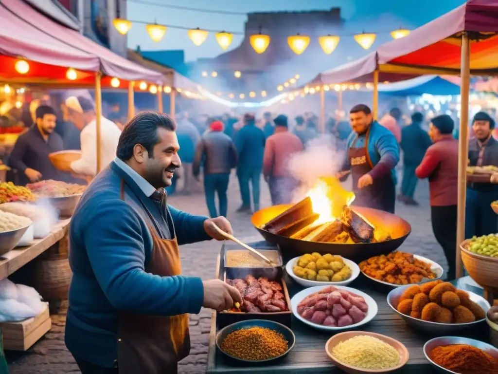 Animado mercado nocturno en Uruguay durante Carnaval