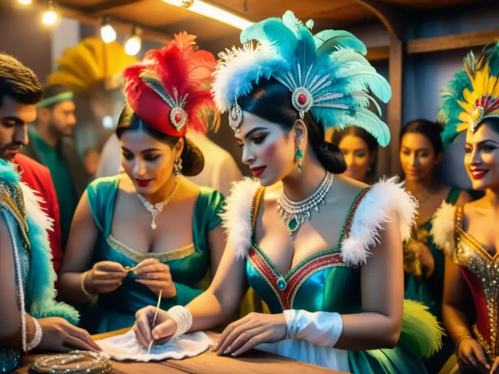 Artistas dedicados restaurando trajes de Carnaval en Uruguay