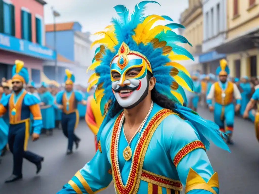 Ascenso socioeconómico Carnaval Uruguayo: Colorido desfile de comparsas y murgas en el vibrante Carnaval uruguayo