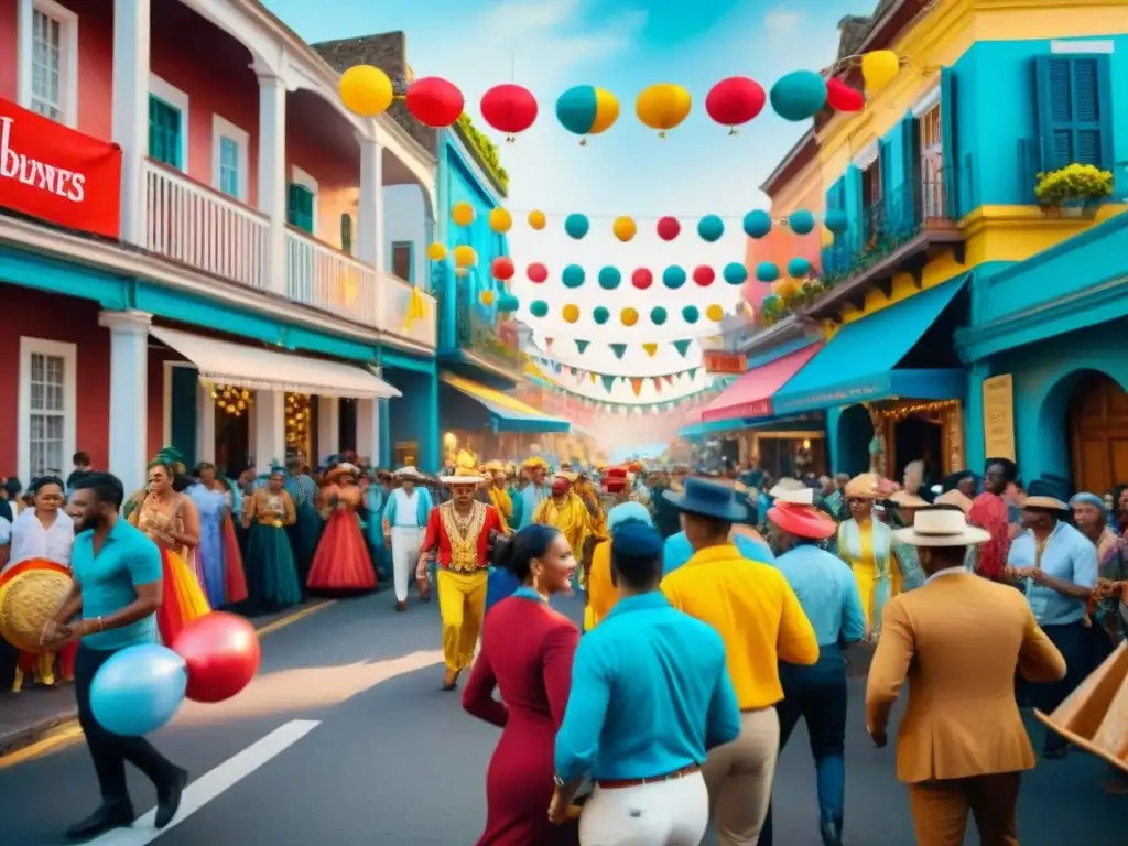 Celebración en Carnaval con éxito económico emprendiendo en vibrante escena callejera