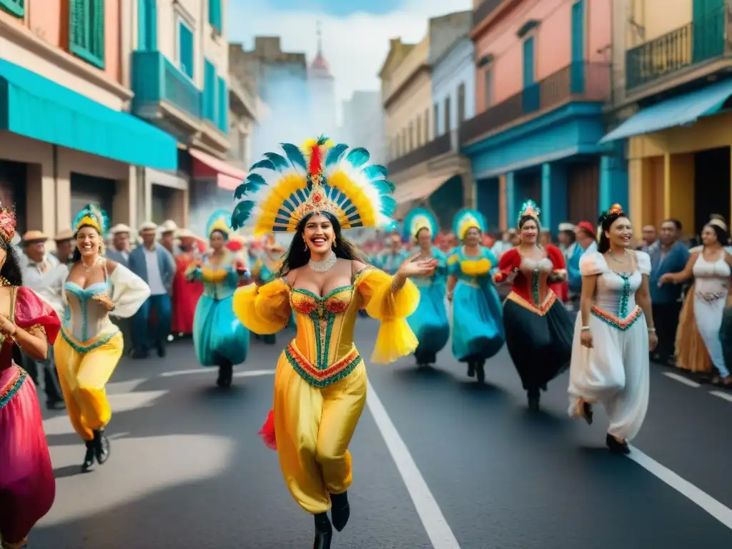 Vivir el Carnaval Uruguayo como local: un vibrante desfile en Montevideo con música, bailes y coloridos trajes tradicionales