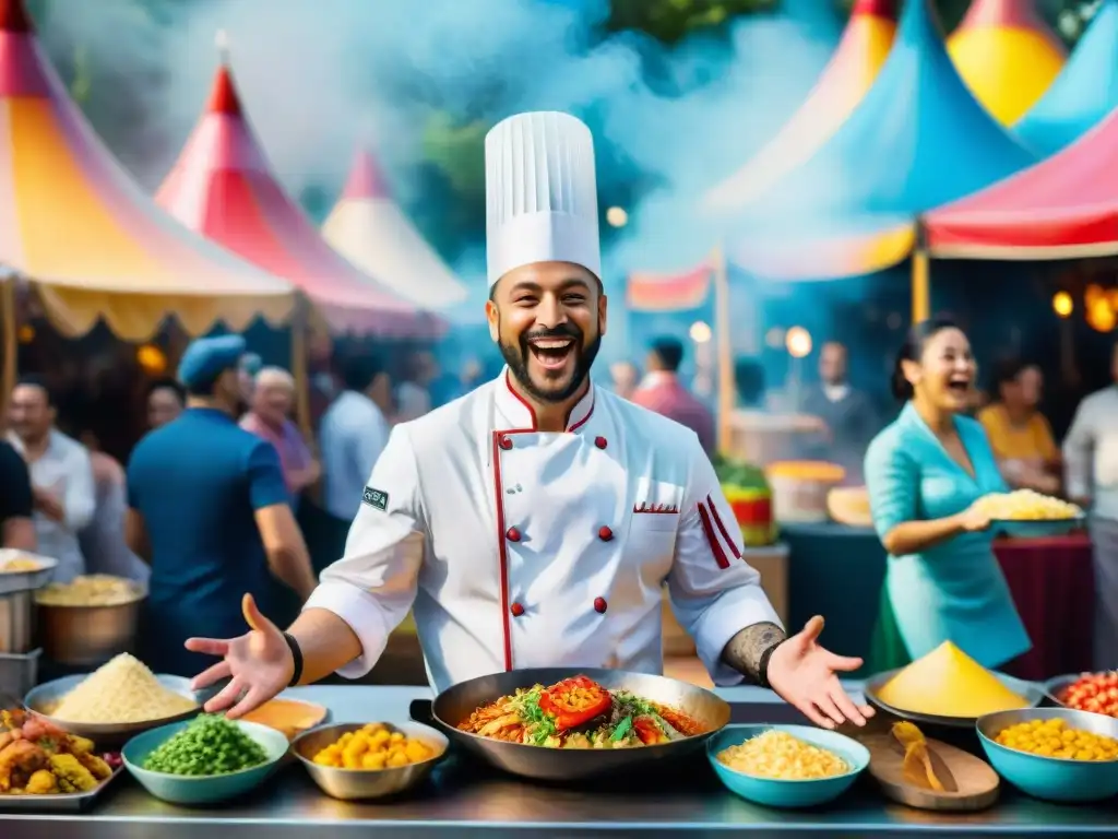 Un chef de la gastronomía deslumbra en un animado carnaval en Uruguay con su show culinario