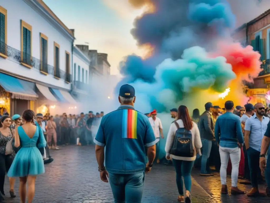 Graffiti transforma la ciudad uruguaya durante Carnaval, con artistas y espectadores vibrantes