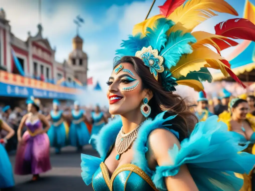 Una colorida contribución de mujeres al Carnaval Uruguayo