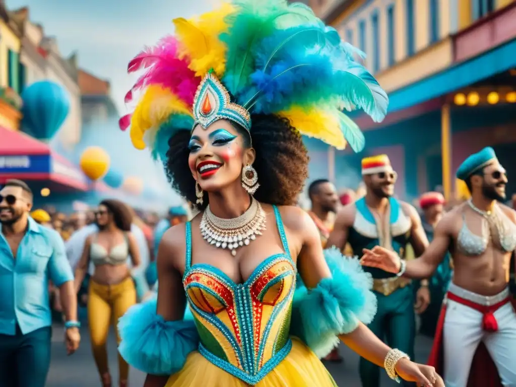 Coloridas comparsas LGBT+ celebran diversidad en el Carnaval Uruguayo