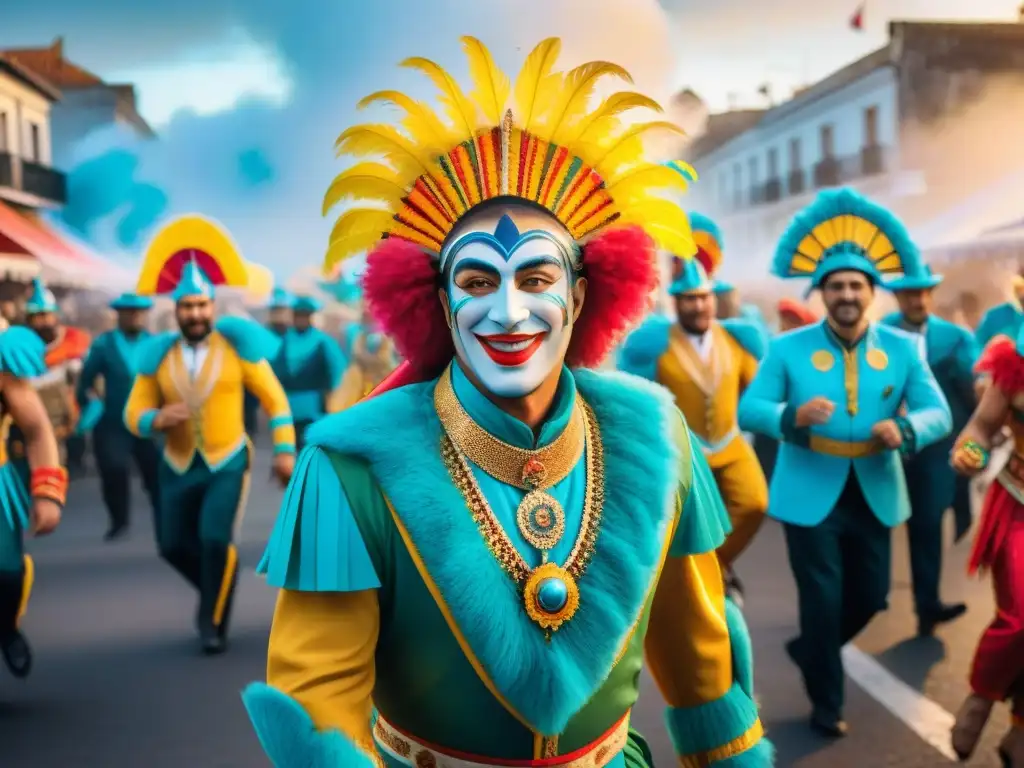 Colorido Carnaval en Uruguay fusiona tradición y tecnología