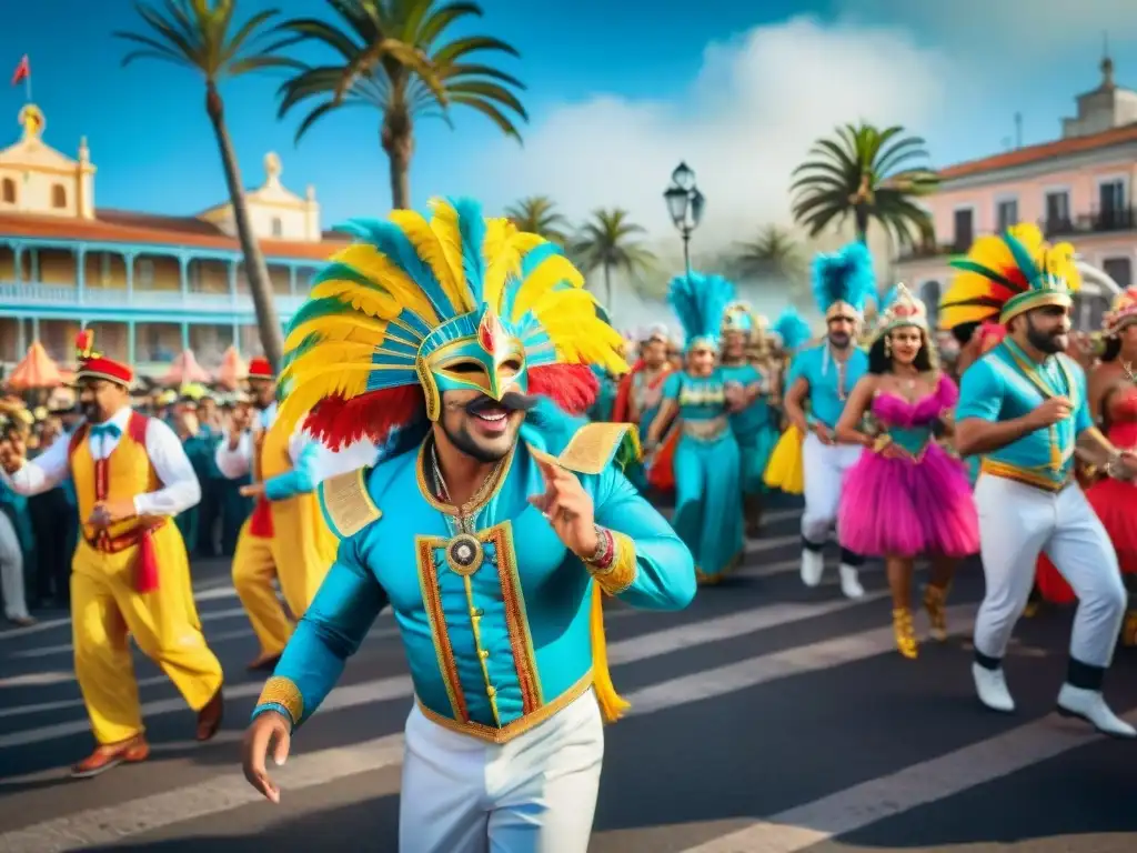 Colorido Carnaval en Uruguay: diversidad y alegría en desfile festivo