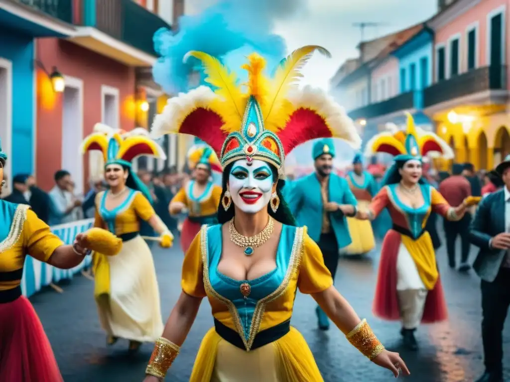 Colorido Carnaval en Uruguay con comparsas, música de Candombe y platos tradicionales