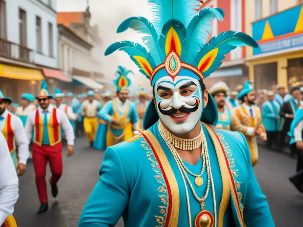 Colorido Carnaval Uruguayo: carrozas artista plástico despliegan su creatividad en vibrante desfile