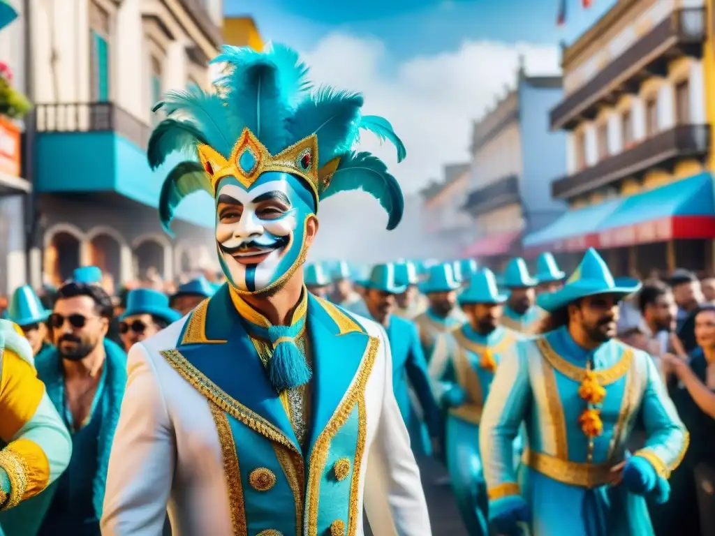 Colorido carnaval uruguayo con mensajes ocultos y parodias, celebra la alegría y cultura