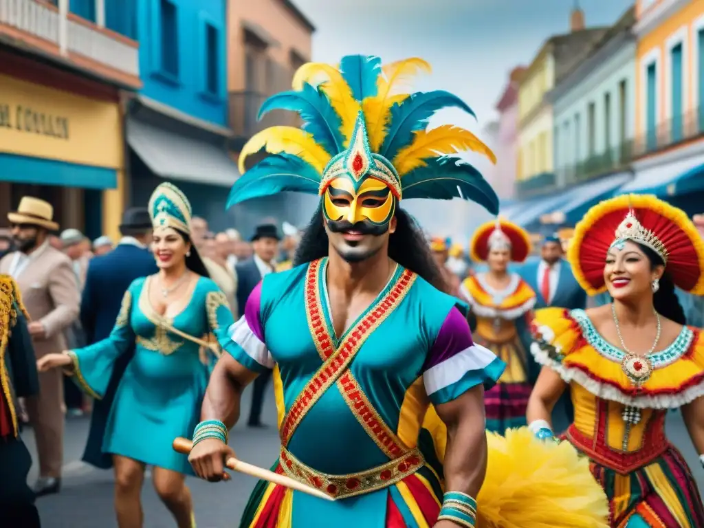 Colorido Carnaval Uruguayo con rituales ancestrales: danzas, música y alegría en las calles