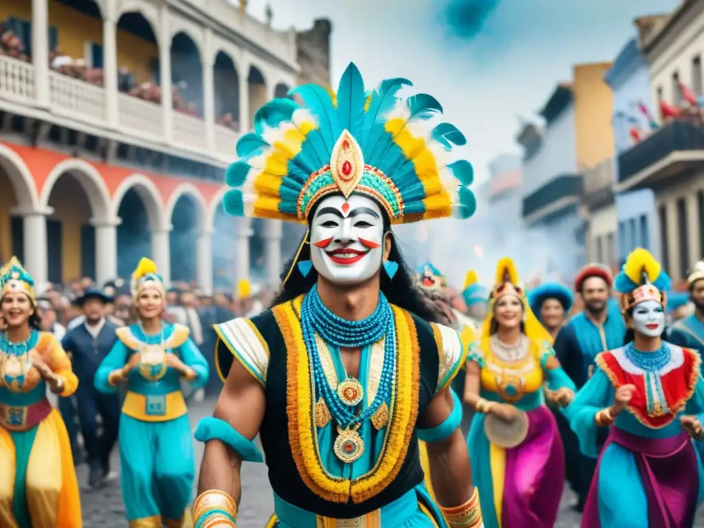 Colorido desfile de Carnaval en Uruguay: baile, música y disfraces en las calles