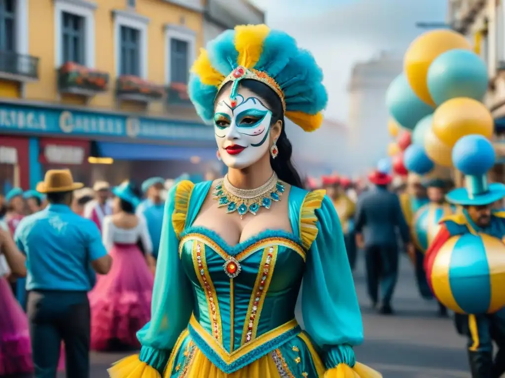 Colorido desfile de carnaval en Uruguay con revistas antiguas Carnaval Uruguayo