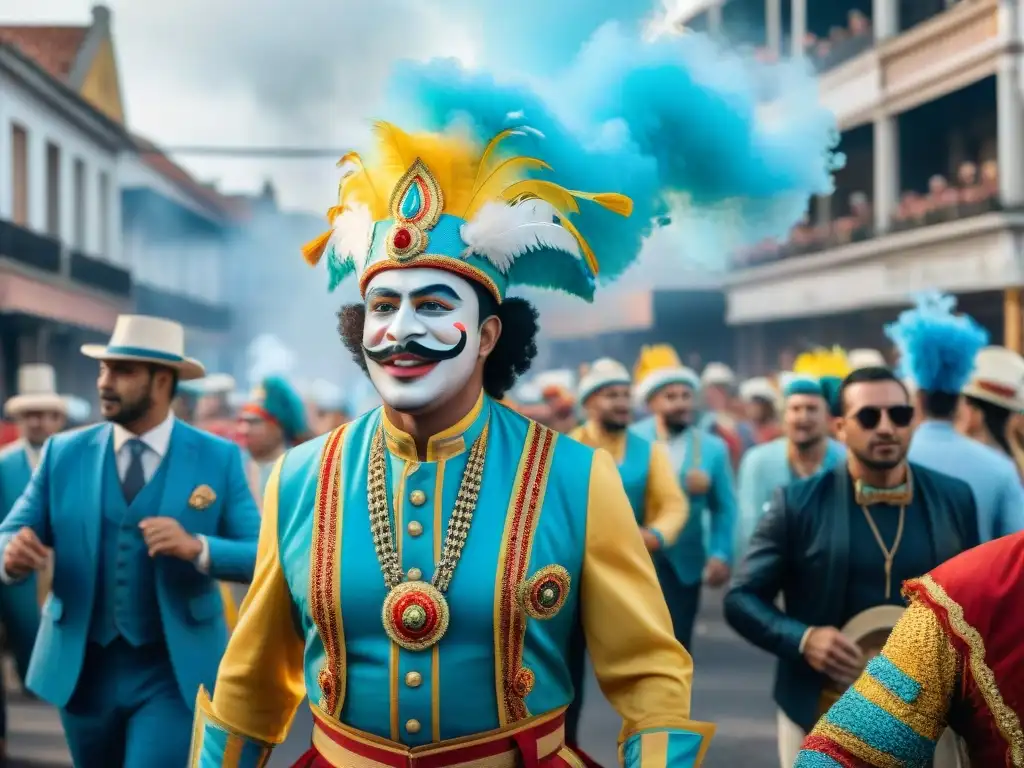 Colorido desfile de Carnaval en Uruguay