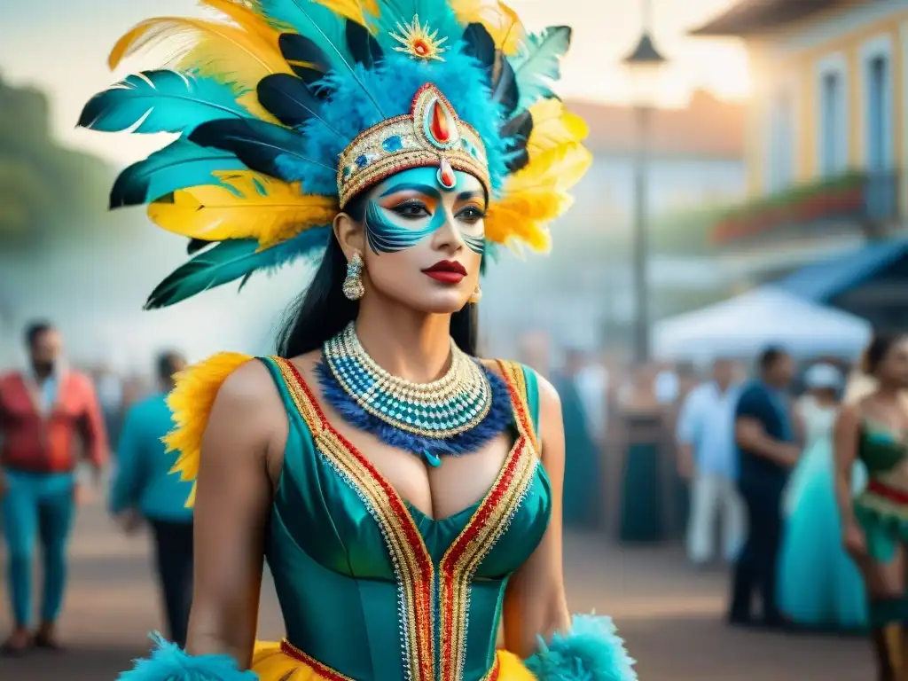 Colorido vestuario del Carnaval en Uruguay evoluciona con detalles vibrantes