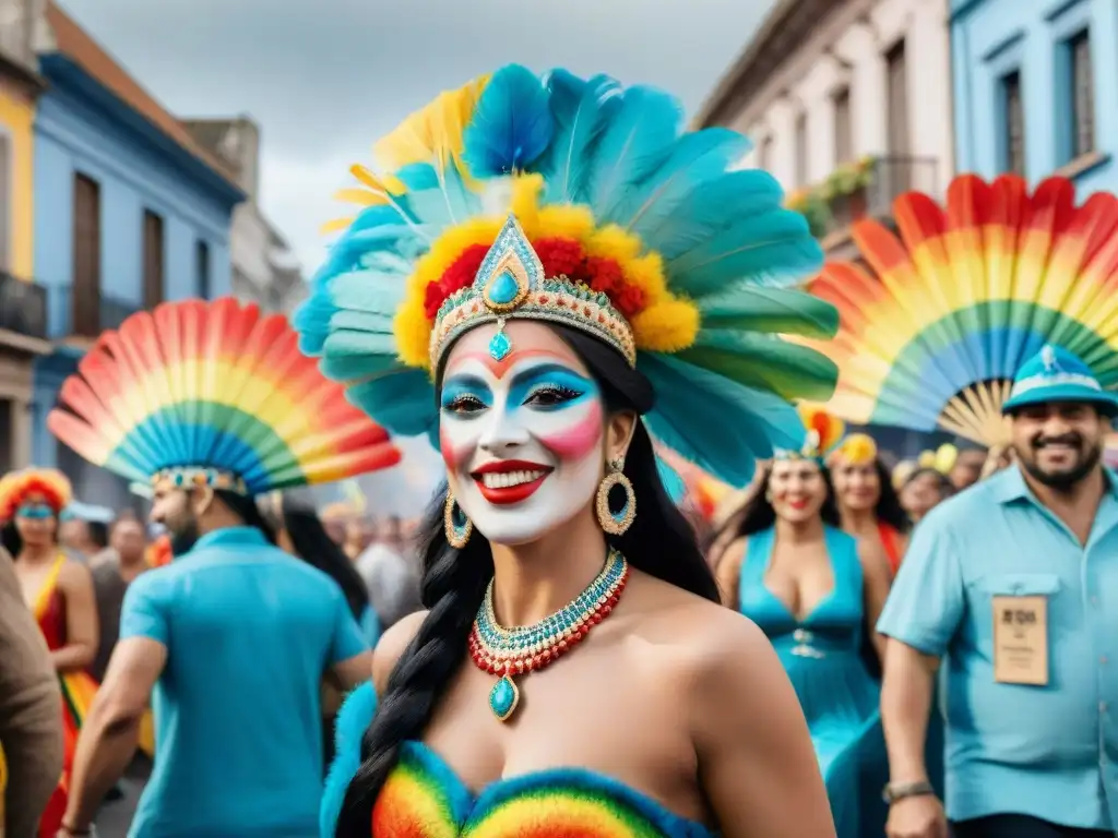 Una comparsa LGBT+ vibrante desfila en Uruguay, mostrando colores y alegría