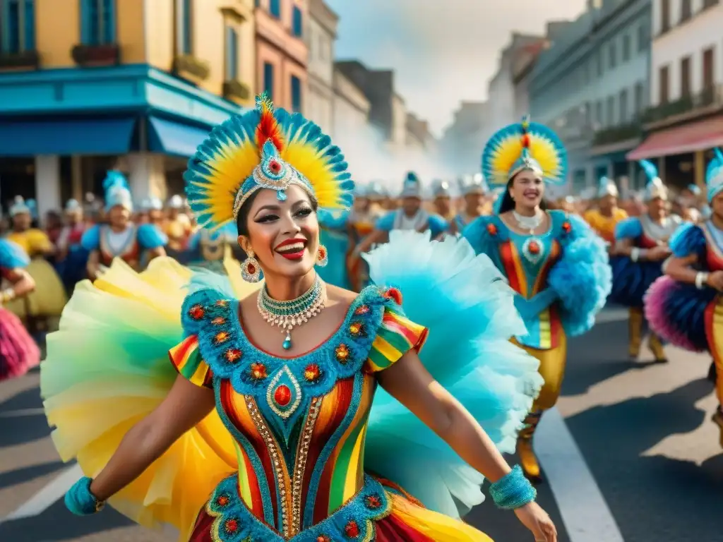 Danza vibrante en el Carnaval de Uruguay: desfiles, música y alegría en revistas de música y danzas