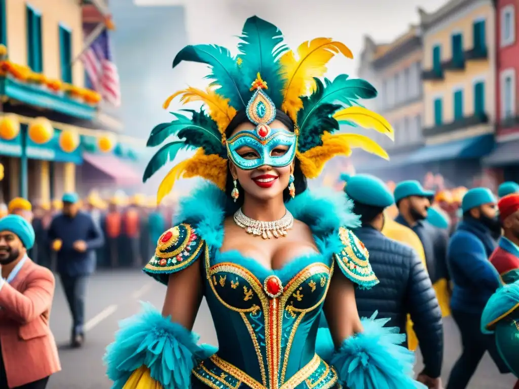 Desfile de Carnaval con Directores en cortometrajes, flotantes y danzas coloridas en acuarela