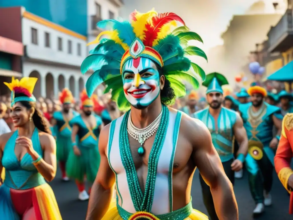 Desfile del Carnaval en Uruguay con prácticas sostenibles