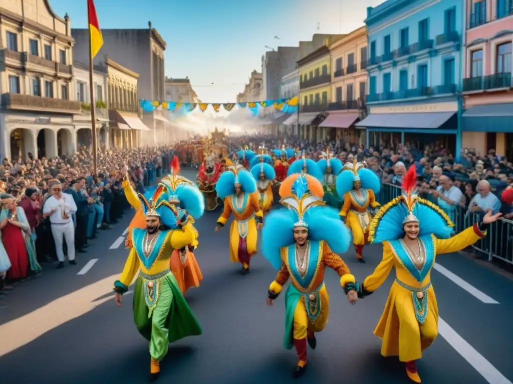 Desfile de Carnaval en Uruguay con reciclaje creativo y alegría