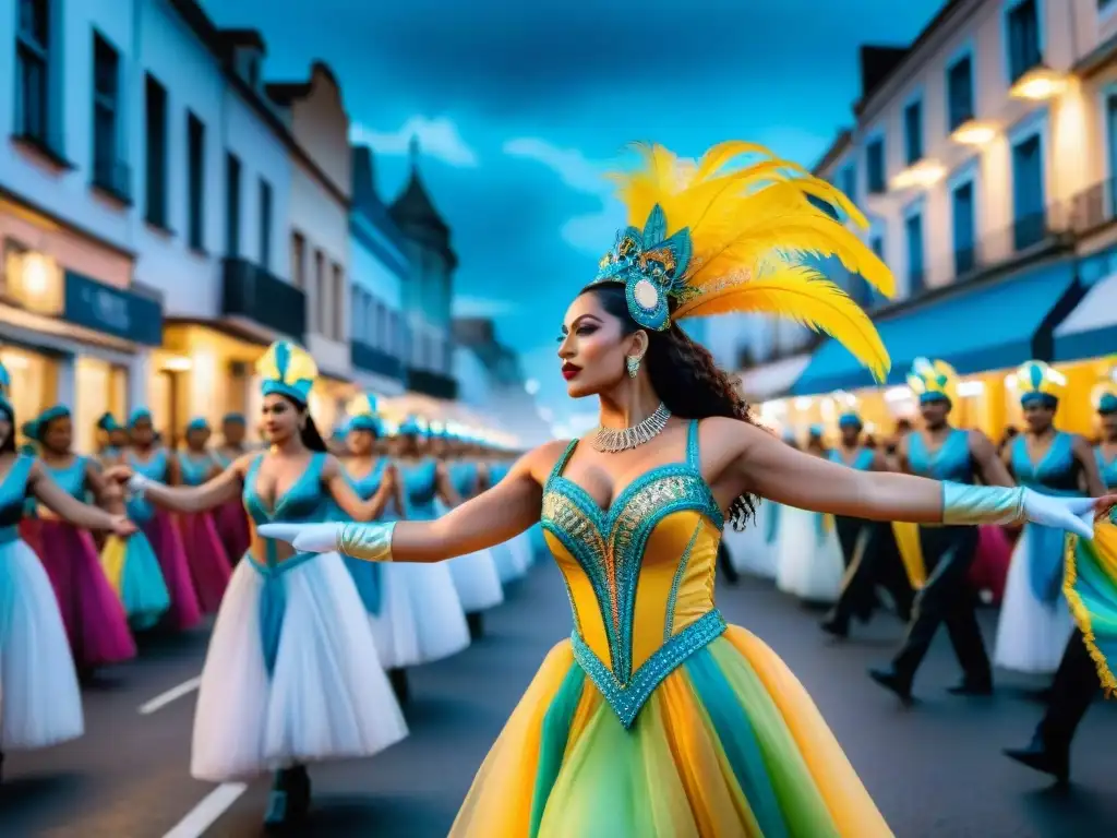 Desfile de carnaval en Uruguay con diseño tradicional y moderno de Diseñadores de carnaval en Uruguay