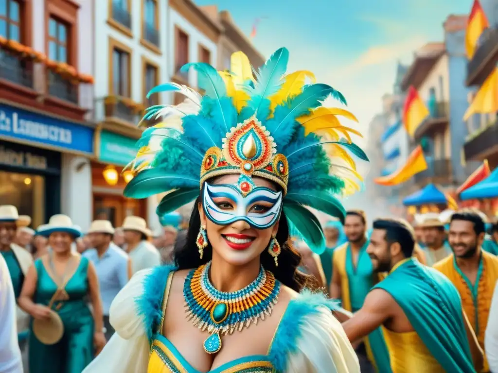 Disfruta del desfile del Carnaval Uruguayo con vibrantes colores y energía festiva