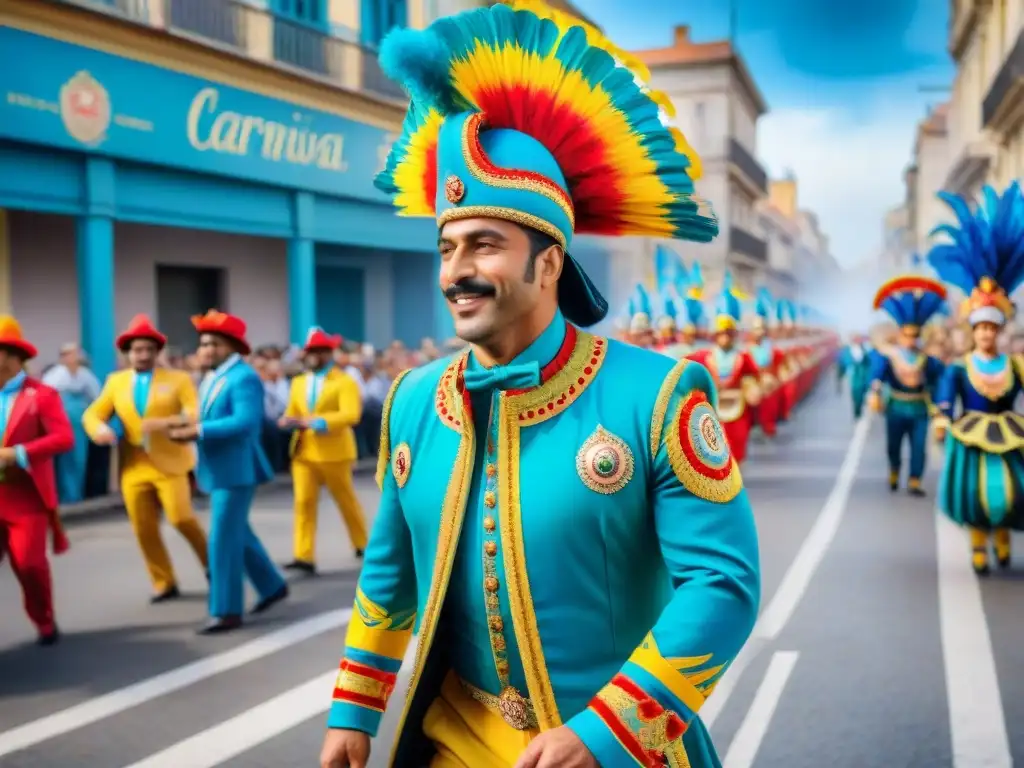 Desfile colorido y alegre del Carnaval Uruguayo en vivo