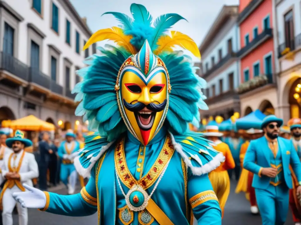 Desfile colorido y animado del Carnaval Uruguayo con evolución de parodias y elementos teatrales