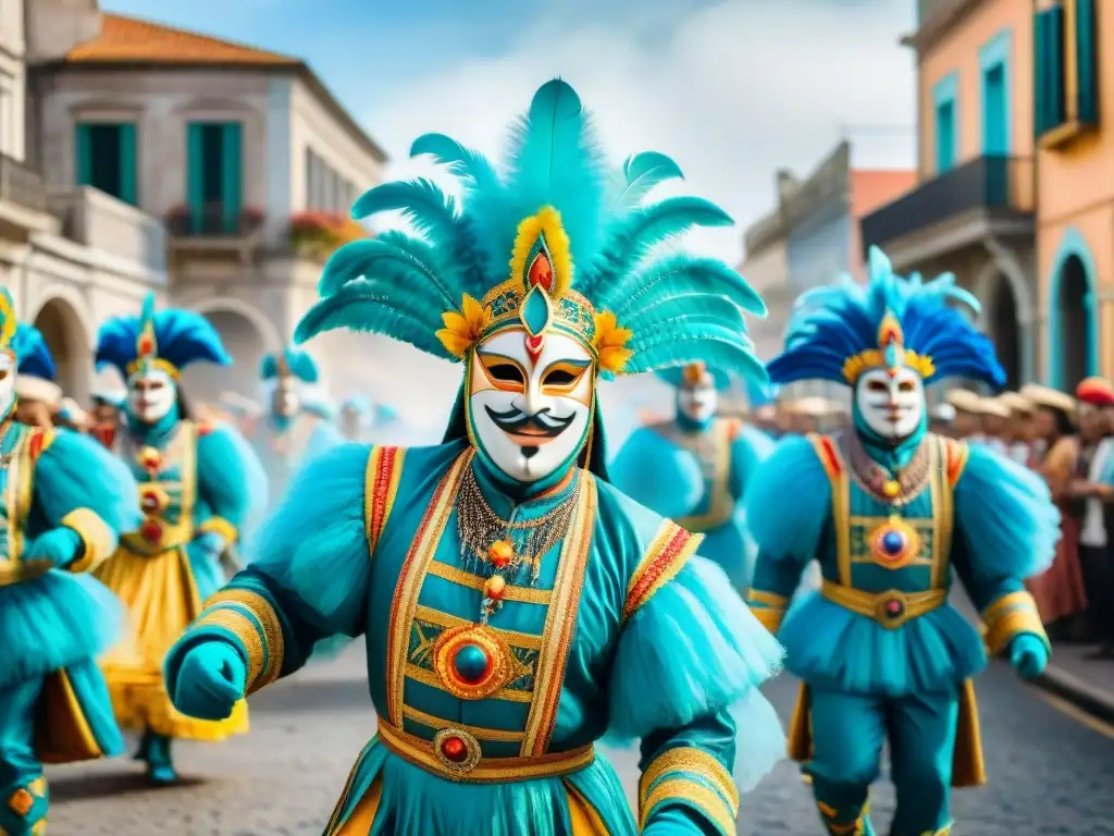 Desfile colorido en el Carnaval Uruguayo fusiones tradiciones locales