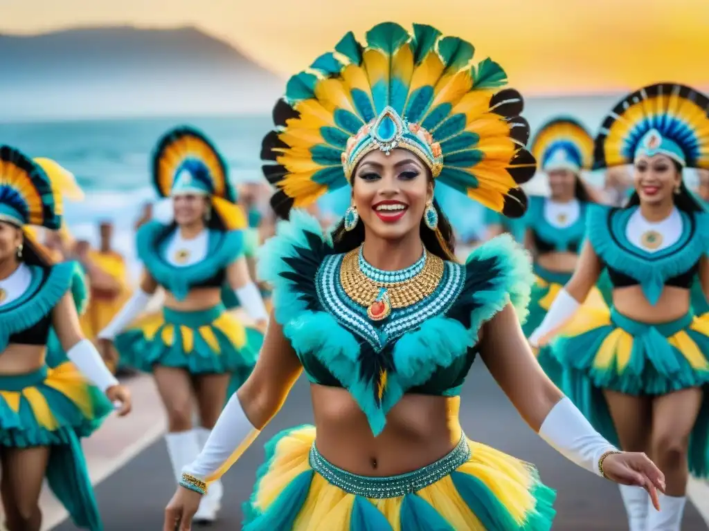 Desfile colorido de escuelas de samba en Uruguay, en sintonía con el movimiento Residuo cero