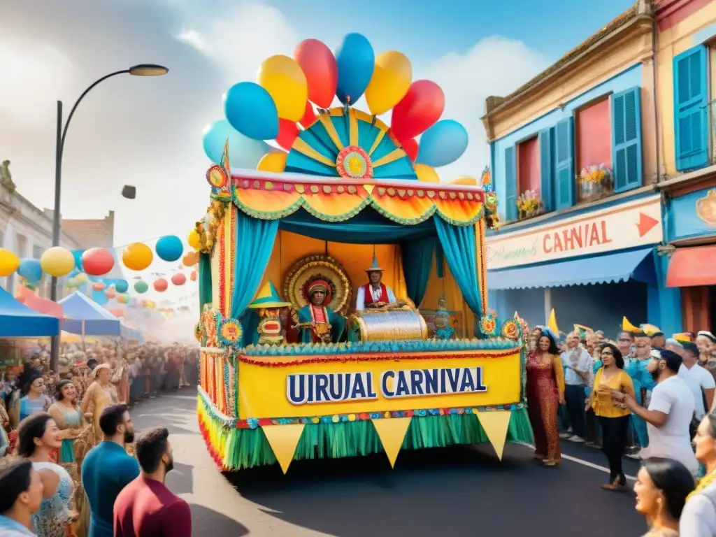 Un desfile colorido hecho de materiales reciclados en el Carnaval Uruguayo