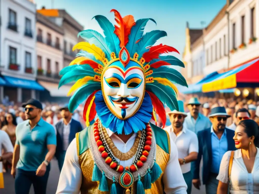 Un desfile colorido fusiona tradiciones locales en Carnaval Uruguayo