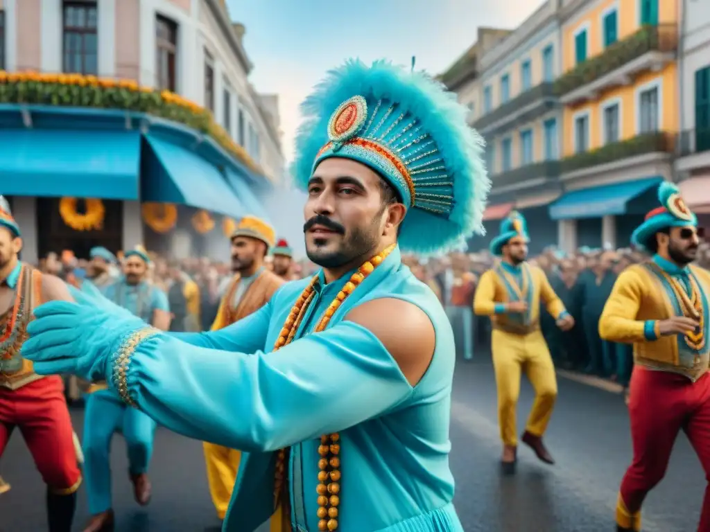 Desfile vibrante de Carnaval en Uruguay con Chefs gastronomía Carnaval Uruguayo