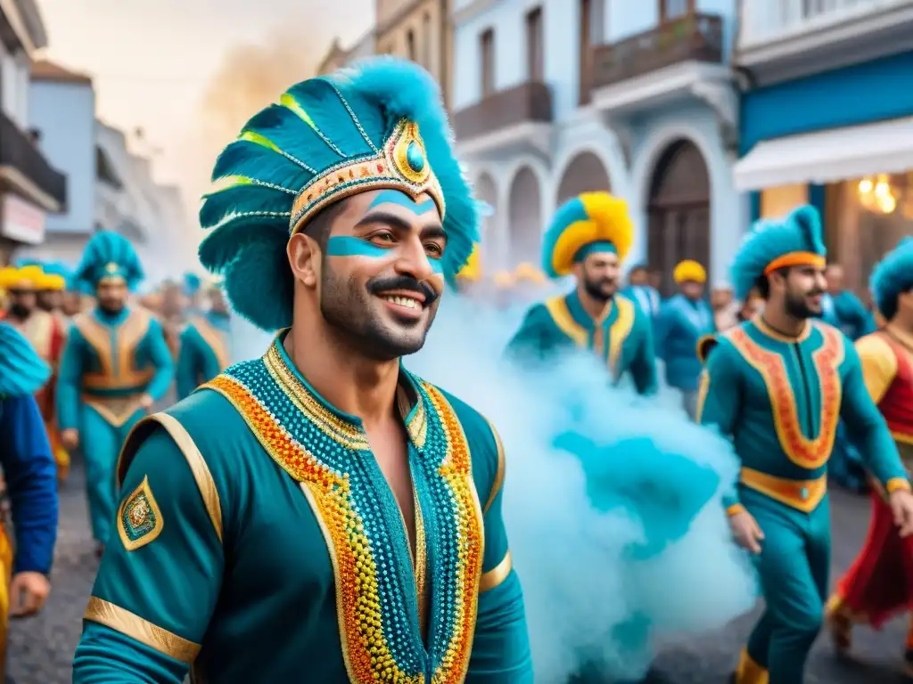 Desfile vibrante en Carnaval en Uruguay: Unidad y diversidad cultural en Carnaval