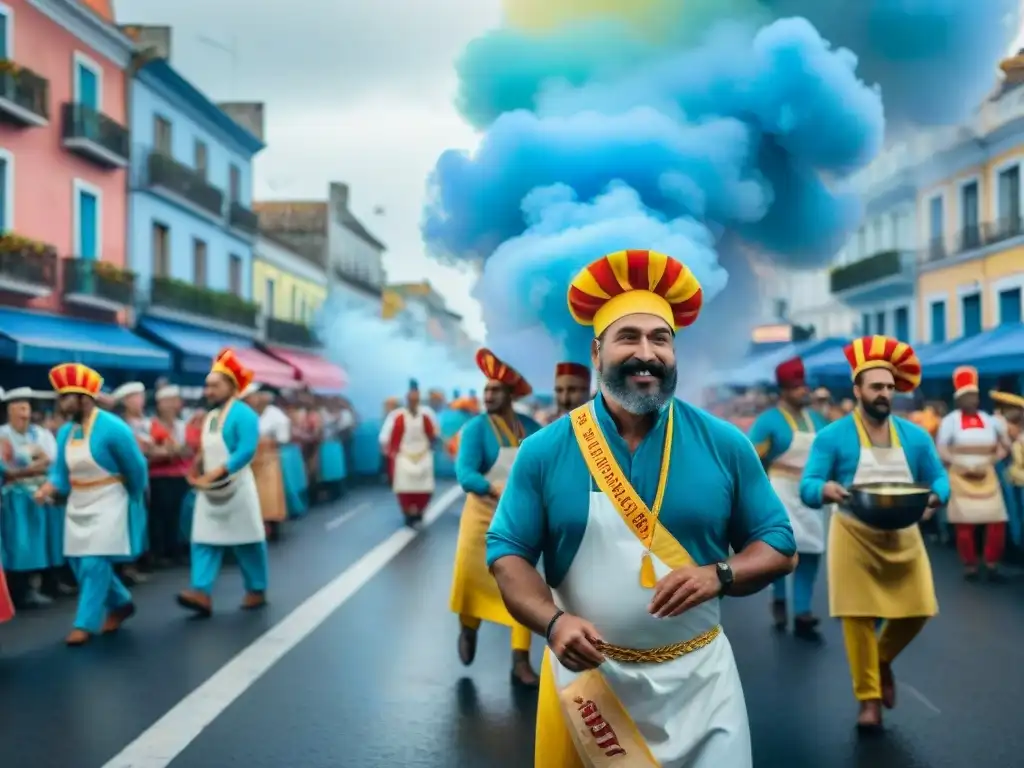 Desfile vibrante de Carnaval en Uruguay con Figuras destacadas cocina Carnaval Uruguayo