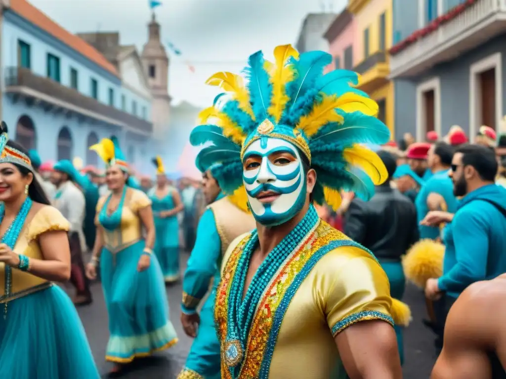 Desfile vibrante de Carnaval en Uruguay con marketing de guerrilla