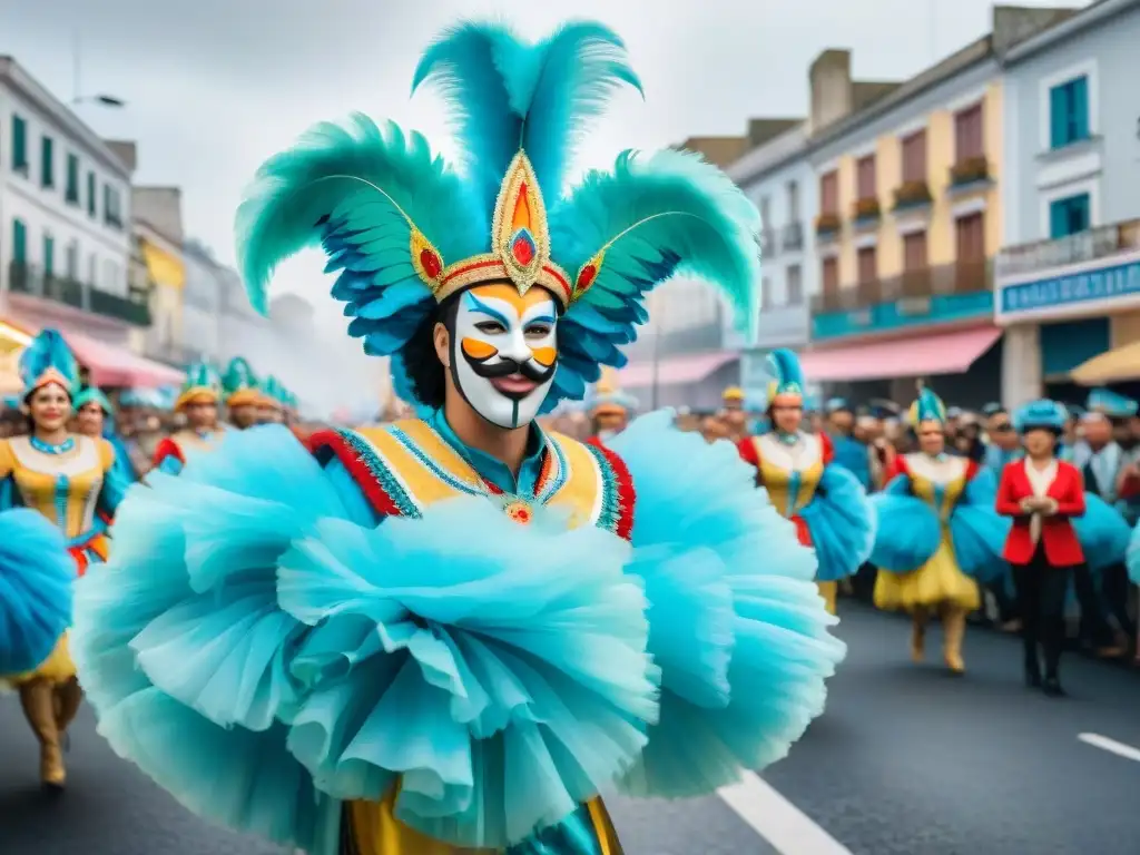 Desfile vibrante de Carnaval en Uruguay con personajes destacados Carnaval Uruguayo