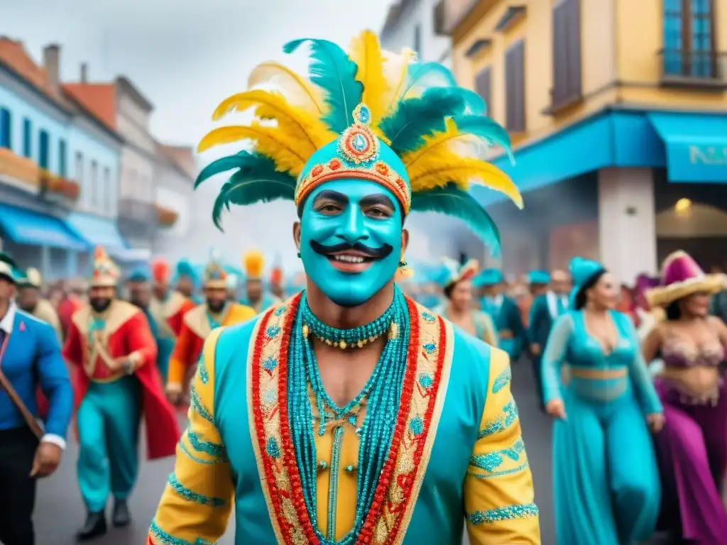 Desfile vibrante de Carnaval en Uruguay con textiles sostenibles