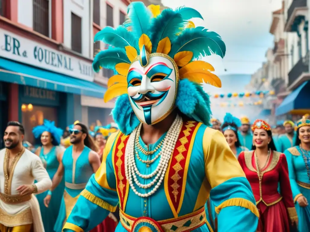 Desfile vibrante del Carnaval Uruguayo: máscaras y colores en las calles de Montevideo