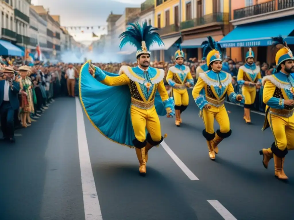 Desfile vibrante en el Carnaval Uruguayo, conservación riqueza cultural Carnaval Uruguayo