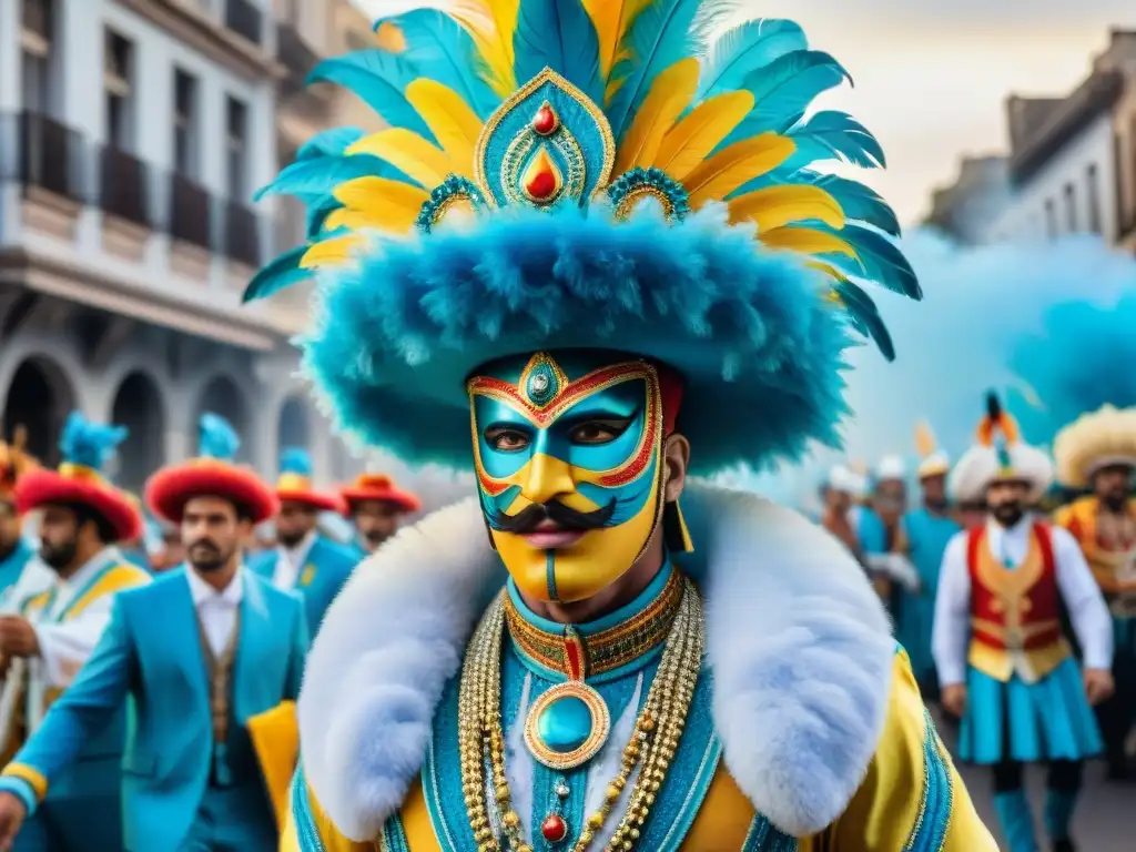 Desfile vibrante del Carnaval Uruguayo con detalles innovadores y tradicionales