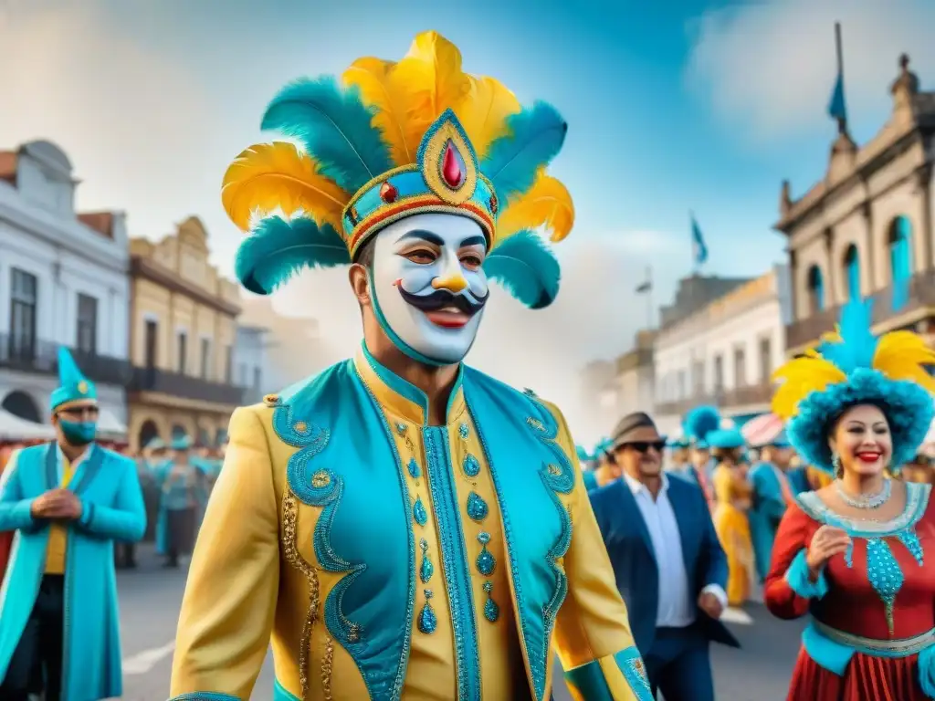 Desfile vibrante del Carnaval Uruguayo con formación emprendedores culturales