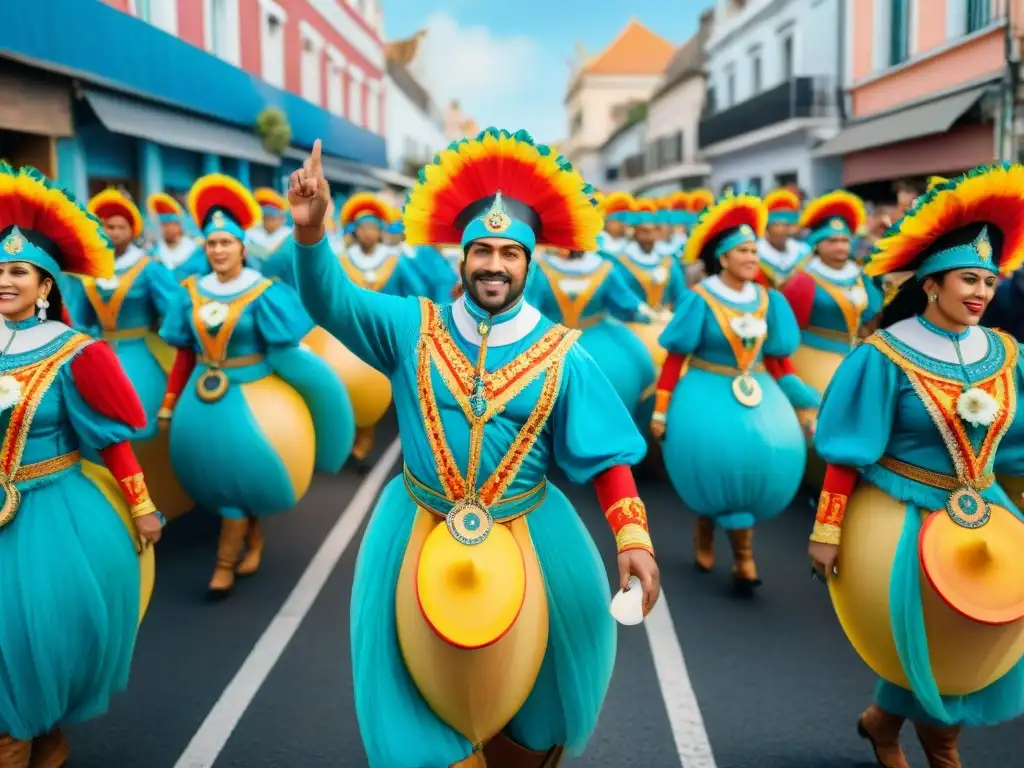 Desfile vibrante del Carnaval Uruguayo digitalizado