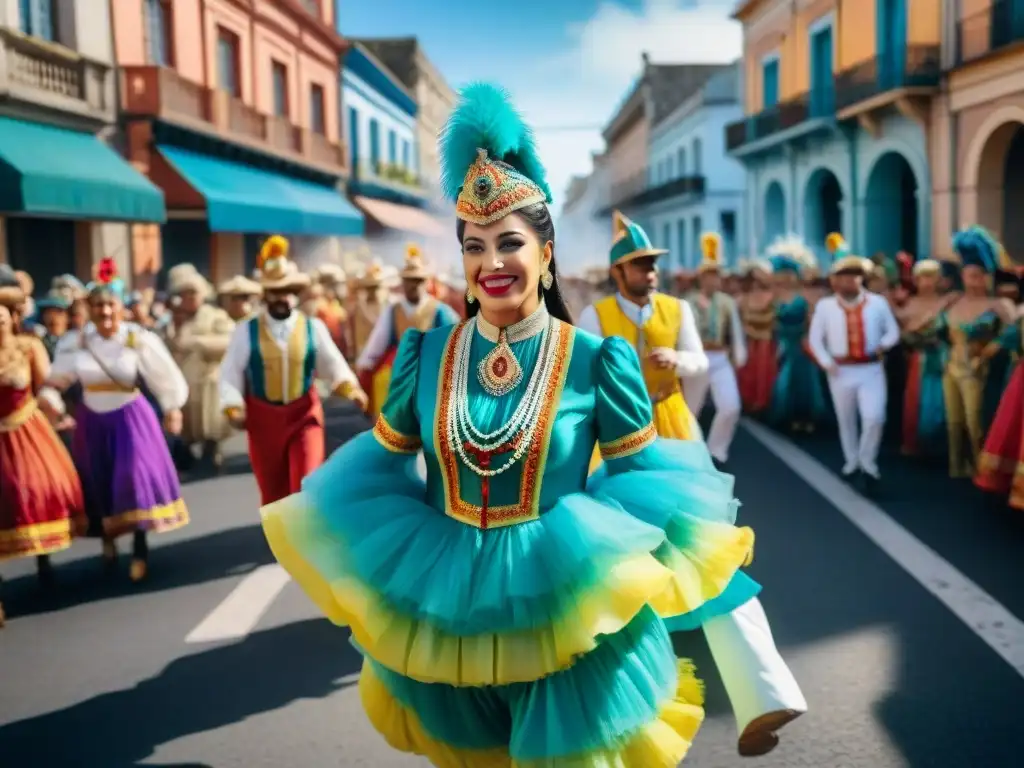 Desfile vibrante en el Carnaval Uruguayo con Patrocinio en el Carnaval Uruguayo