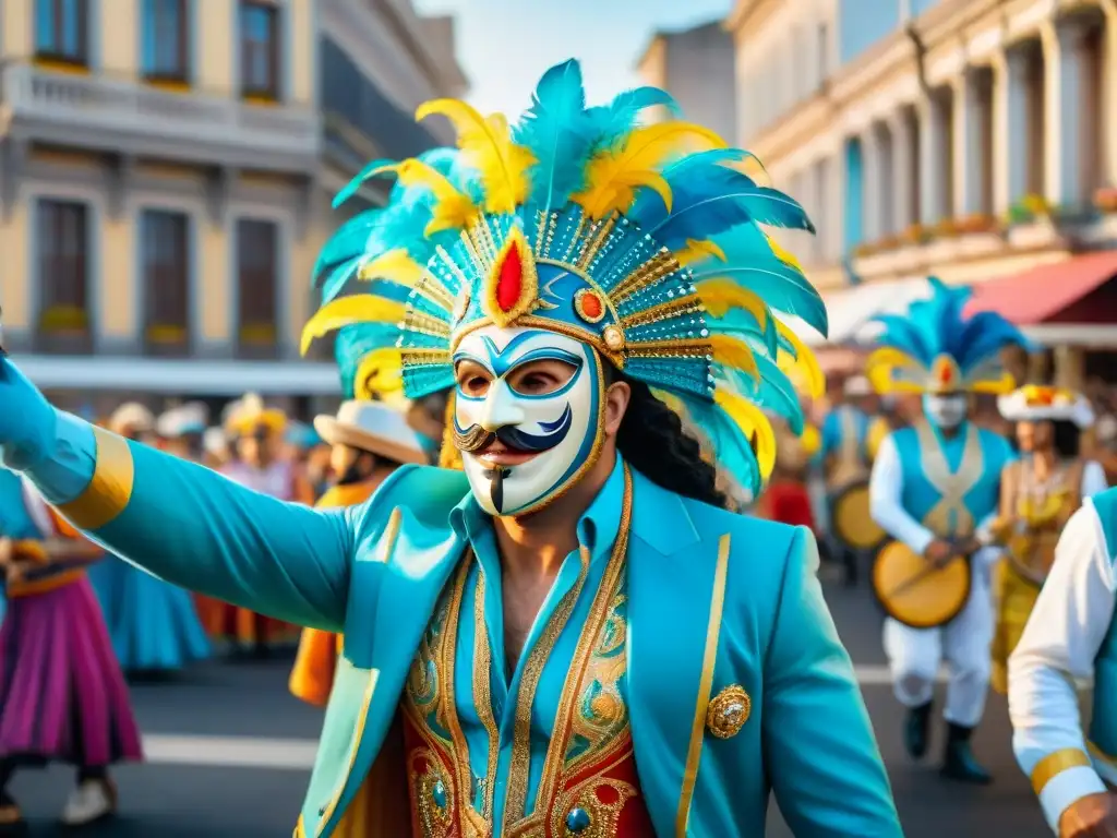 Desfile vibrante en Carnaval uruguayo fusiona influencia italiana y española