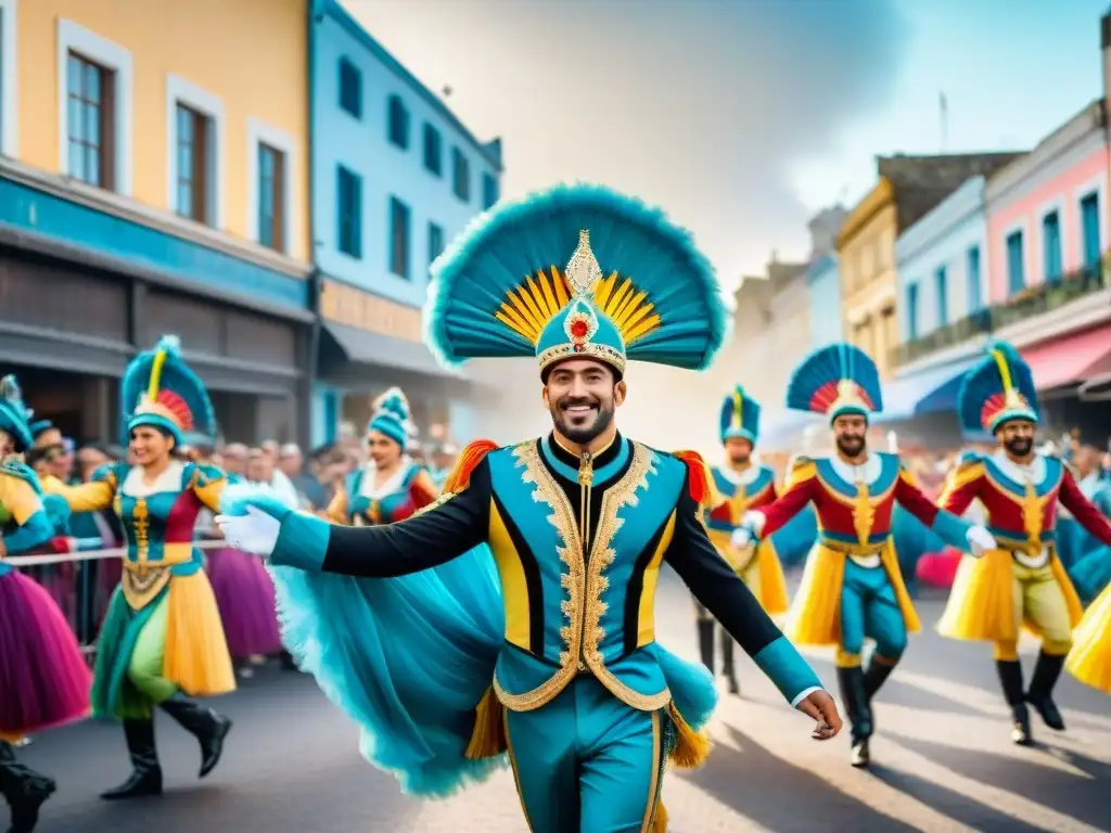 Desfile vibrante en el Carnaval Uruguayo 2023: paleta de colores Carnaval Uruguayo