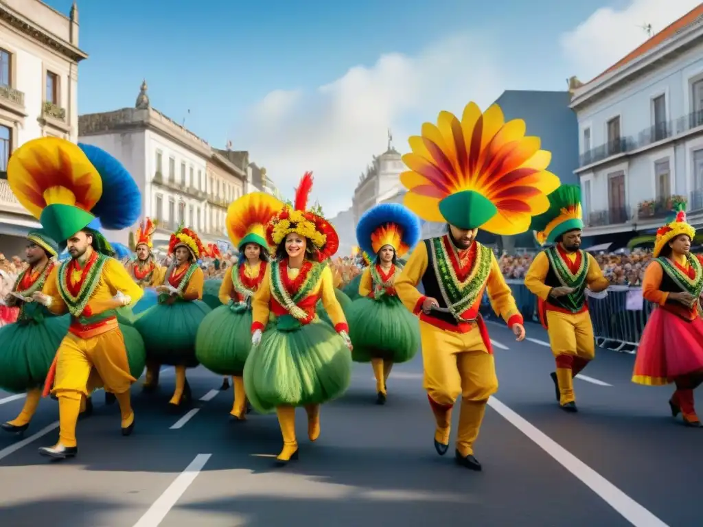 Desfile vibrante de Carrozas ecoamigables en el Carnaval Uruguayo