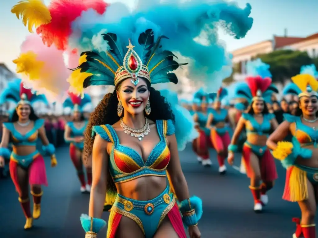 Desfile vibrante y colorido del Carnaval Uruguayo con patrocinios efectivos